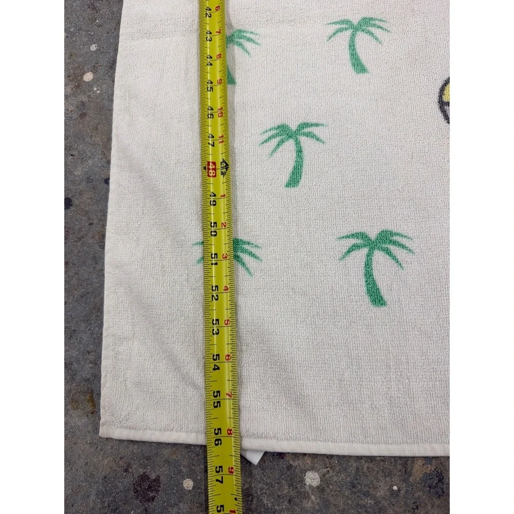 Vintage 1992 Barney the Dinosaur Beach Towel Tropical Palm Trees 90s Lyons Group